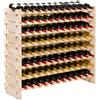 VEVOR Cantinetta Vino in Legno di Pino per 96 Bottiglie 8 Ripiani, Portabottiglie Indipendente con Capacità di Carico Totale di 112 kg, Portabottiglie per Cucina, Cantina, Bar, Sala da Pranzo