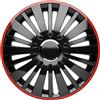 Albrecht Auto-Zubehör Albrecht Copricerchi 14 Pollici Nero/Rosso Neri per Cerchioni in Acciaio - Borchie Pollici Falcon Red Dusk in plastica di Alta qualità con Rivestimento a Strati - Made in EU