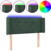 vidaXL Testata LED verde scuro 103x16x78/88 cm in velluto