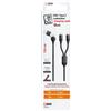 2GO USB / Type C Ladekabel DUO 2x USB-C Nylon 1,2m schwarz