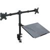 Art Supporto da tavolo per 2 monitor LED/LCD 13-27" ART L-25 + ripiano per laptop 10 kg Nero