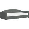vidaXL Divano letto con materasso Grigio scuro 90x200 cm Tessuto