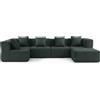 MILY SOFA MILYSOFA SOFABULOUS: divano angolare modulare a 5 posti con chaise longue, raffinato tessuto a ricami, verde bosco