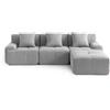 MILY SOFA DIVANO ANGOLARE MODULARE MILYSOFA SOFAMOUS, 3 posti, con chaise longue, rivestito in tessuto di chenille color grigio minerale