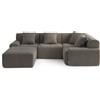 MILY SOFA DIVANO ANGOLARE MODULARE MILYSOFA SOFAMOUS, 4 posti, con chaise longue, rivestito in tessuto tipo chenille, colore grigio antracite