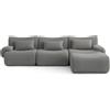 MILY SOFA MILYSOFA SOFATIME: divano angolare modulare a 3 posti con chaise longue, raffinato tessuto bouclé, grigio nuvola