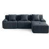 MILY SOFA MILYSOFA SOFAMOUS: divano angolare modulare a 3 posti con chaise longue, tessuto ciniglia, grigio-blu