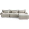 MILY SOFA MILYSOFA SOFATIME: divano angolare modulare a 3 posti con chaise longue, raffinato tessuto a ricami, beige pietra