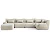 MILY SOFA MILYSOFA SOFATIME: divano ad angolo modulare a 5 posti con chaise longue, in raffinato tessuto bouclé color crema e beige