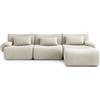 MILY SOFA MILYSOFA SOFATIME: divano ad angolo modulare a 3 posti con chaise longue, raffinato tessuto a ricami, beige crema