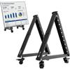 Maclean MC-183: Carrello mobile per TV, supporto TV per schermi da 37 a 80 pollici, standard VESA 800x400, capacità massima 75 kg, piedistallo regolabile in altezza, dotato di ruote con freno