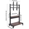StarTech Supporto TV mobile - Base regolabile per TV - Altezza regolabile - Con ruote - Doppio ripiano per dispositivi audio-video - Adatto per televisori da 109 a 218 cm - Marrone