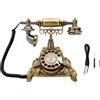 StarTech Telefono retrò - Telefono da tavolo con filo e tastierino numerico - Oggetto decorativo vintage - Realizzato in resina e lega di zinco - Dimensioni: circa 25 cm - Idea regalo per casa, ufficio, bar, hotel, galleria - Colore: oro