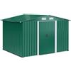 Casetta Box da Giardino in Lamiera Verde 246x192.5x177.5 cm