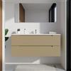 Parama Mobile bagno sospeso 120cm sabbia opaco due cassetti soft-close con lavabo bianco opaco | Bako