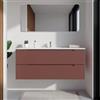Parama Mobile bagno sospeso 120cm terracotta due cassetti soft-close con lavabo bianco opaco | Bako
