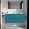 Parama Mobile bagno sospeso 120cm dusk blue due cassetti soft-close con lavabo bianco opaco | Bako