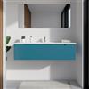 Parama Mobile bagno sospeso 120cm dusk blue opaco un cassettone con lavabo bianco opaco | Bako