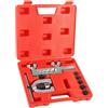 Flexzion SAE Kit Attrezzi per svasatura, Tubi bulloni Dadi in Acciaio Rame Alluminio, Freno a Doppia svasatura a 45 Gradi Misure (3/16, 1/4, 5/16, 3/8, 1/2), Set di Tool svasatore per Tubi Idraulici