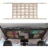 CCAIPU Rete Portaoggetti per Soffitto Auto, Tasca Portaoggetti per Tetto Auto, Rete Portaoggetti per Soffitto per Viaggi Lunghi per Auto, SUV, Furgone (Beige, 90 * 65cm)