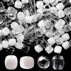 SUNNYCLUE 1 scatola Da 120 pezzi di Perline Bianche per Trecce Perline per Trecce di Dreadlock In Plastica Trasparente Decorazione per Capelli Foro Grande Da 5mm Spazi Sciolti per Fermagli per Capelli