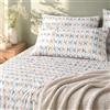 Caleffi Completo Lenzuola Matrimoniale 100% Cotone Capri - Set Letto 250x280, Sotto con Angoli 180x200 h28, 2 Federe 50x80 - Fantasia Geometrica (Ambra)