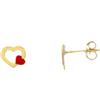 LUXURY MILANO Orecchini da bimba cuore in oro giallo 9kt con cuore smaltato