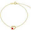 LUXURY MILANO Bracciale da bimba in oro giallo 9kt con cuore e coccinella smaltata