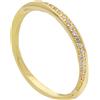 LUXURY MILANO Anello fedina in oro giallo 9kt con zirconi