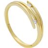 LUXURY MILANO Anello fantasia in oro giallo 9kt con zirconi
