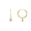 LUXURY MILANO Orecchini a cerchio in oro giallo 9kt con charm tondo e zircone