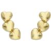 LUXURY MILANO Orecchini con tre cuori in oro giallo 9kt