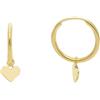 LUXURY MILANO Orecchini a cerchio in oro giallo 9kt con charm cuore