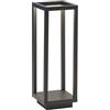 Zafferano, Lampada Home Pro, Lampada da Tavolo Ricaricabile e Senza Fili con Controllo Touch, Adatta per Salotto ed Esterni, Dimmer, 3000 K, Altezza 29,4 cm, Colore Grigio Scuro