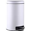 Relaxdays Cestino, 12 Litri, Sacchetto Interno Estraibile, Pedale, Cucina, Bagno, Acciaio, Bianco