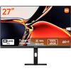 XIAOMI A27Ui Monitor 27 Pollici 4K UHD, IPS, USB-C 90W, 100% sRGB, HDR10, Stand Regolabile, Pivot, TÜV Low Blue Light, 3840x2160, Schermo PC - Nero