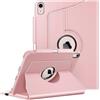 FINTIE Custodia per iPad Air 11 Pollici M4/M3/M2 (2026/2025/2024), iPad Air 5a/4a Gen 10,9 (2022/2020) con Portapenne - 360 Gradi di Rotante Cover Protettiva Case con Auto Sveglia/Sonno, Oro rosa