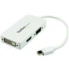 StarTech.com Adattatore Mini DisplayPort a HDMI, DVI & VGA, Convertitore mDP / Thunderbolt per macbook 3 in 1, Bianco