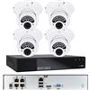 Vultech KIT PoE NVR 4 canali 5MP 4 telecamere 2MP Varifocale 2,8 - 12mm dome Vultech