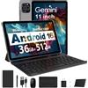 RUSHAR Tablet 11 Pollici Android 16 con 36GB RAM+512GB ROM (2TB TF), 4G LTE & 5G