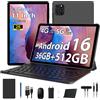 RUSHAR Tablet 11 Pollici Android 16 con 36GB RAM+512GB ROM (2TB TF), 4G LTE & 5G