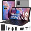 RUSHAR Tablet 11 Pollici Android 16 con 36GB RAM+512GB ROM (2TB TF), 4G LTE & 5G