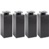 cyclingcolors 4x Piedini Gambe per mobili 60 x 60 mm altezza 150 mm in alluminio con regolazione 15 mm universali per divano armadio cucina bagno nero opaco