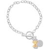 Disney Minnie, bracciale in argento Sterling con fiocco rosa, 7.25 inches, Argento sterling