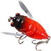Generisch Esca da pesca a cicada, 4 cm, 5,5 g, esca dura, occhi olografici 3D, doppio trivello, cicade artificiale per nuotare in superficie, design realistico per insetti d'acqua