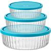 Bormioli Rocco Frigoverre Brillante Set Contenitore Per Alimenti Rotondo In Vetro - Set 3 Pz