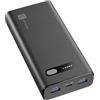Cellularline - Fast PD 20000 - Caricabatterie Portatile Veloce - Power Delivery 20000mAh -+144 Ore di carica - Porta USB-C: INPUT 18W/OUTPUT: 20W PD - 2 Porte USB: OUTPUT: 18W - Nero