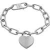 Fossil Bracciale a catena da donna in acciaio inossidabile con chiusura a moschettone, Argento lucido