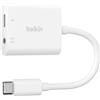Belkin RockStar Adattatore audio da 3,5 mm e ricarica USB-C bianco NPA004btWH