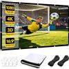 Jinfanshurich Schermo per proiettore pieghevole da 100, 16:9, double face, 4K, HD, con occhielli di fissaggio, ganci autoadesivi e corde da 5 m, portatile, lavabile, per home theater, ufficio, campeggio